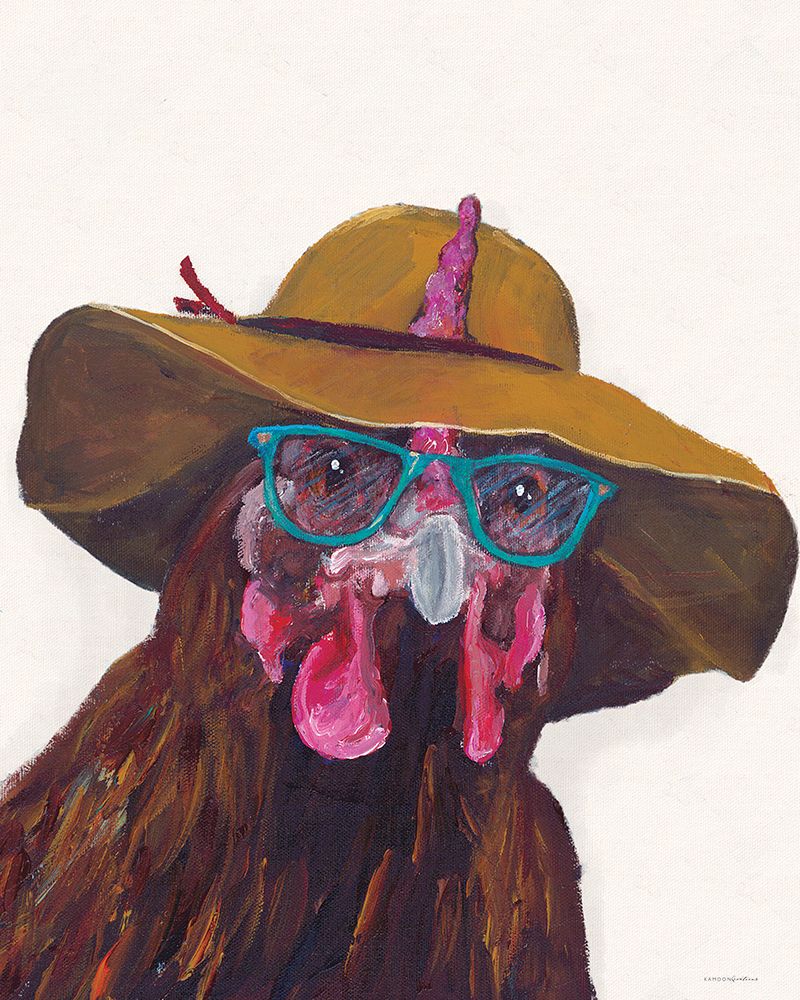 Dont Be a Chicken Just Wear the Glasses art print by Kamdon Kreations for $57.95 CAD