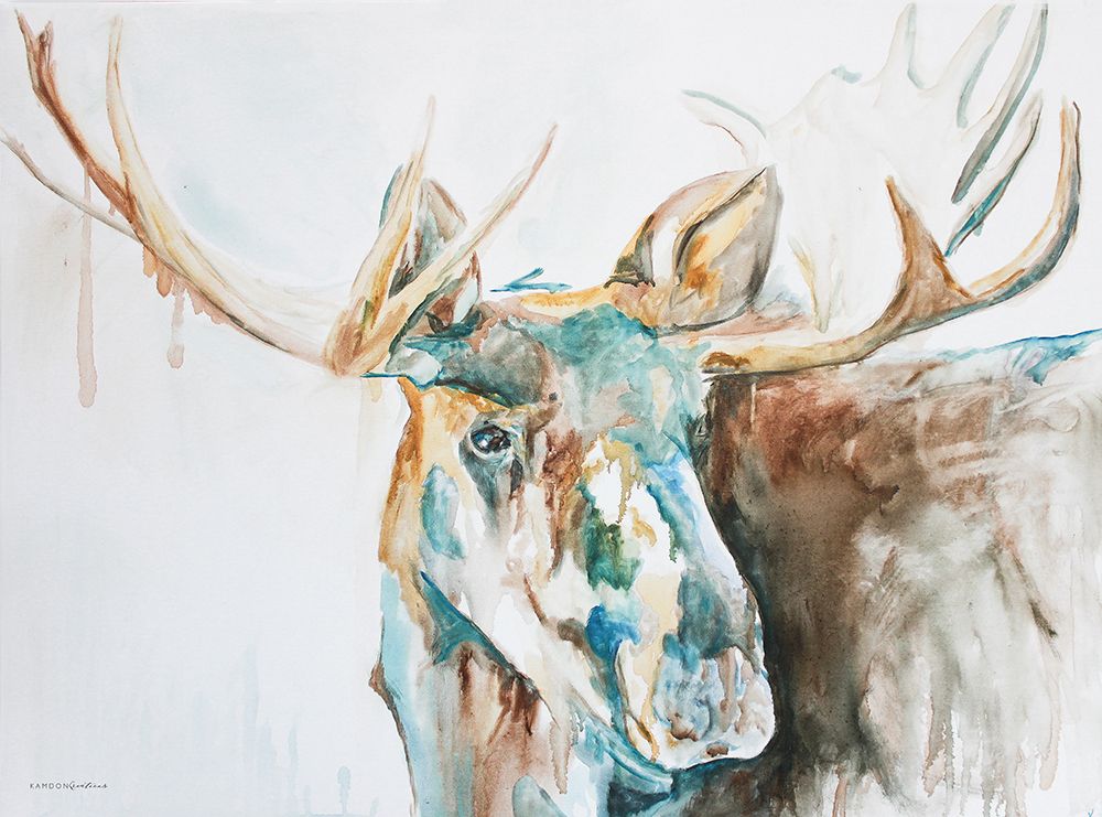Water Moose art print by Kamdon Kreations for $57.95 CAD