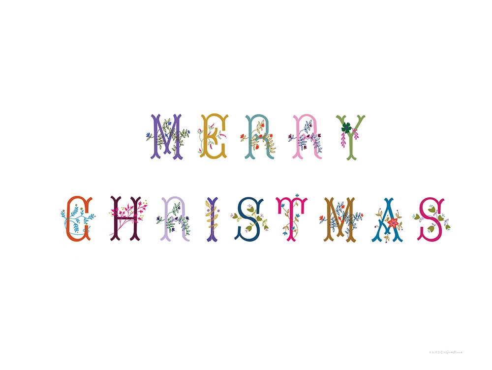 Boho Merry Christmas art print by Kamdon Kreations for $57.95 CAD