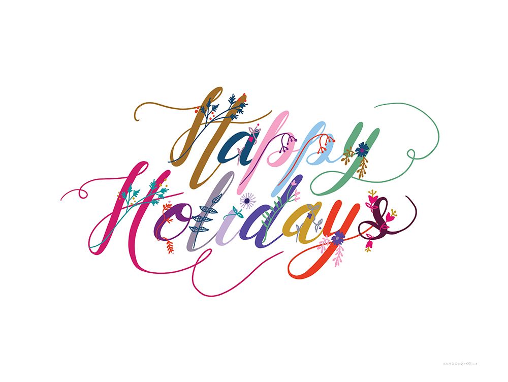 Boho Happy Holidays II art print by Kamdon Kreations for $57.95 CAD