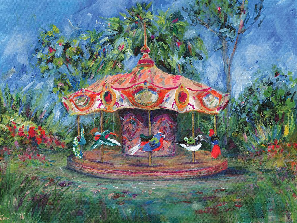 Birdie Go Round art print by Kamdon Kreations for $57.95 CAD
