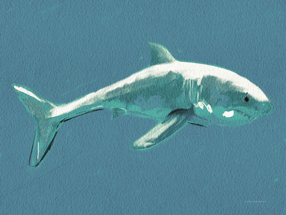 Papa Shark art print by Kamdon Kreations for $57.95 CAD