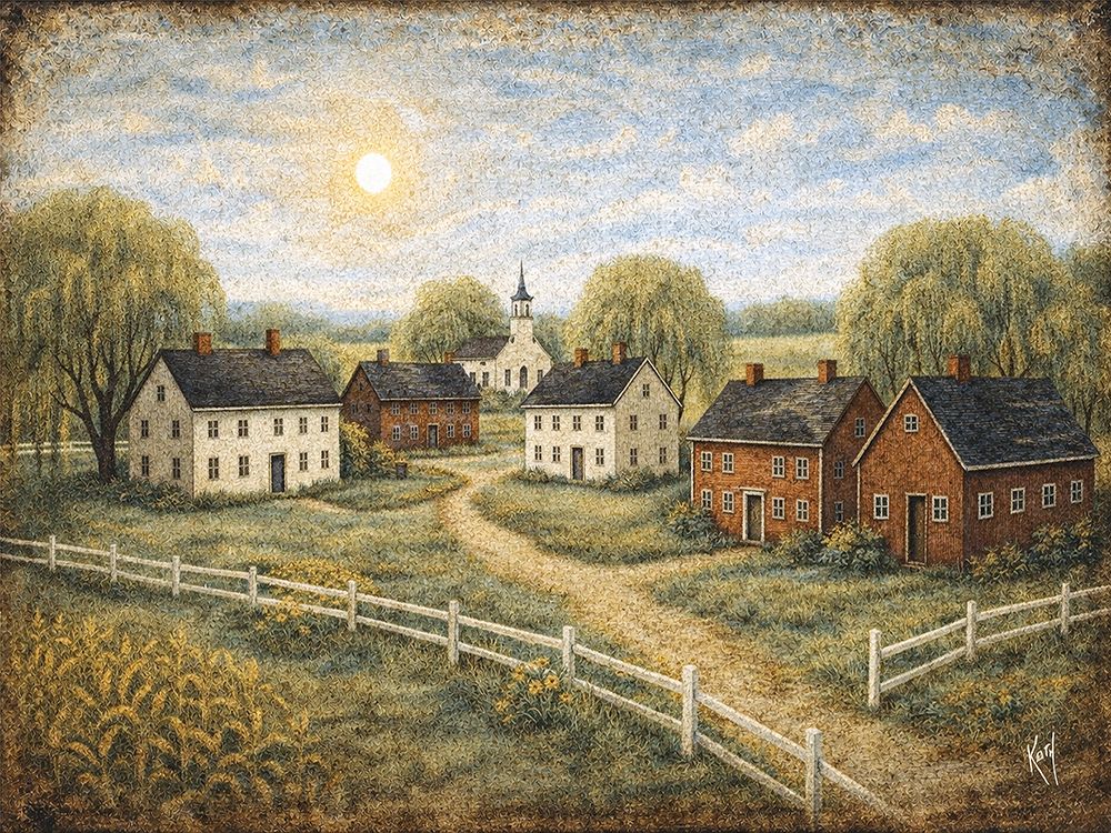 Folk Art Village art print by Keith Bowman for $57.95 CAD