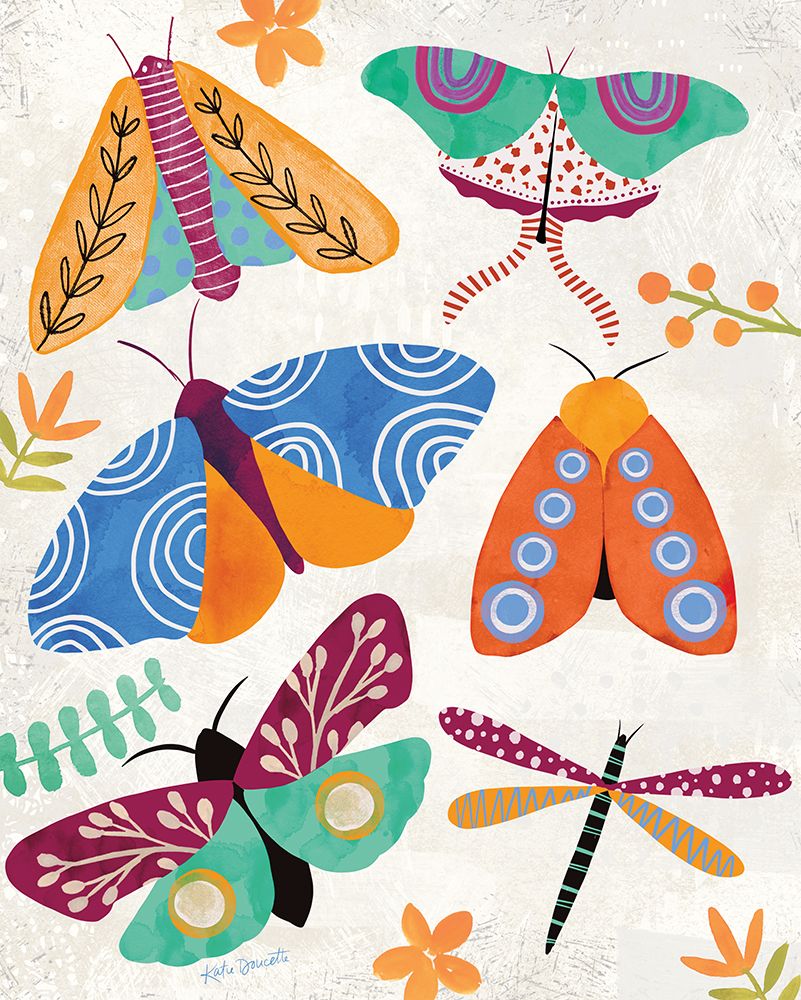 Colorful Moths art print by Katie Doucette for $57.95 CAD