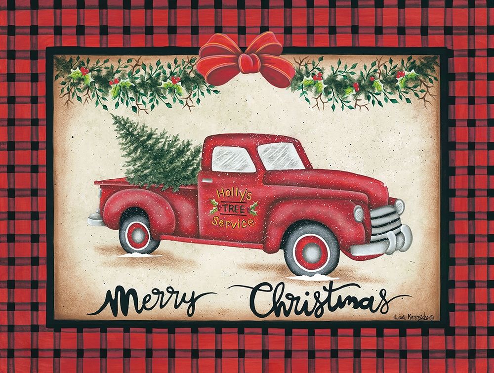 Merry Christmas Truck art print by Lisa Kennedy for $57.95 CAD