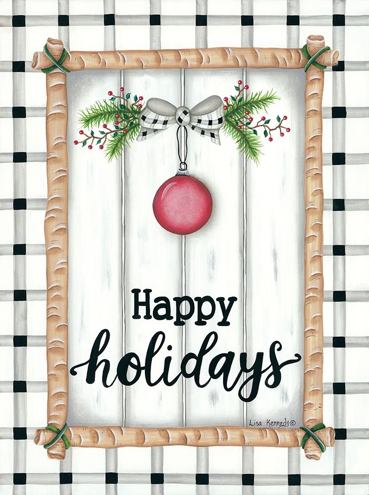 White Holiday Plaid art print by Lisa Kennedy for $57.95 CAD