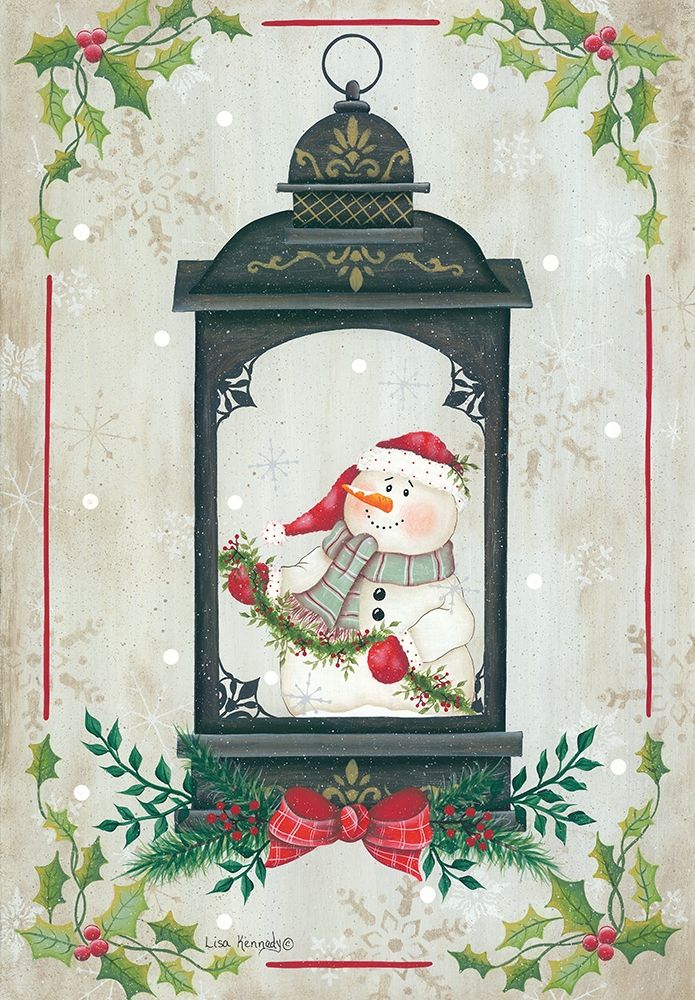 Snowman Lantern art print by Lisa Kennedy for $57.95 CAD