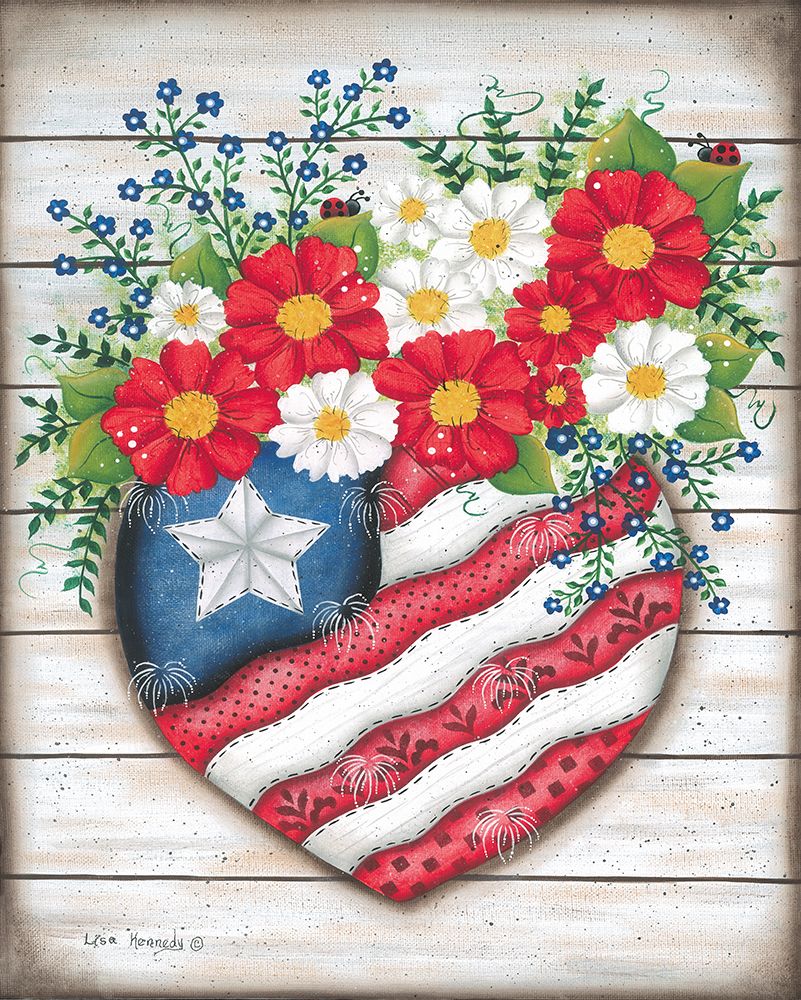 I Love USA art print by Lisa Kennedy for $57.95 CAD