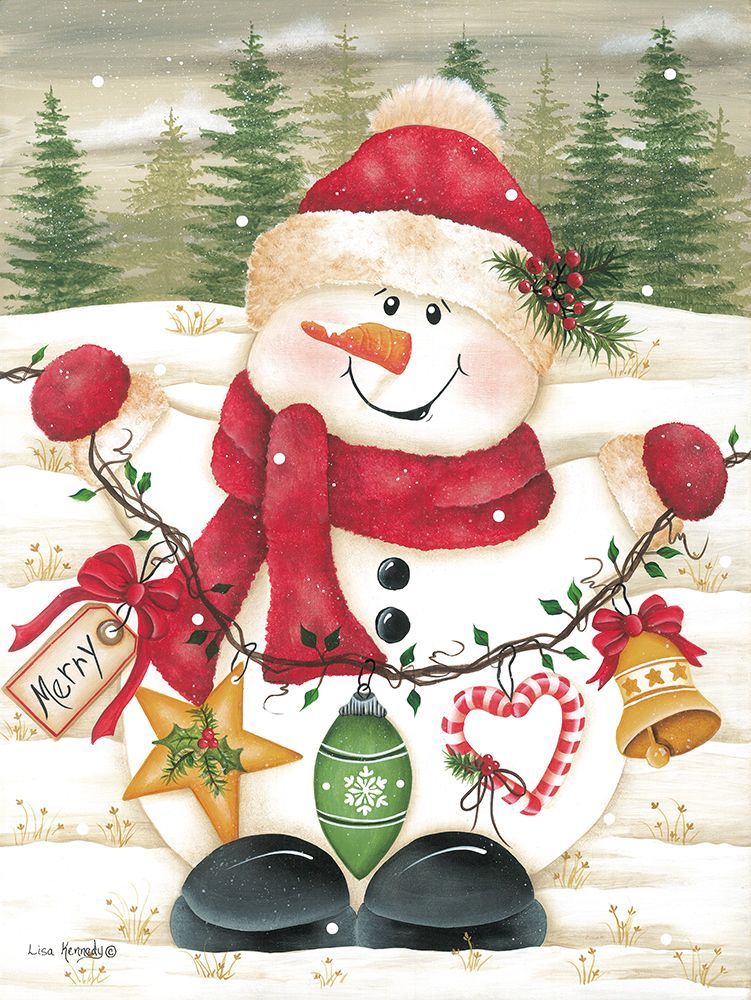 Snowmans Garland art print by Lisa Kennedy for $57.95 CAD