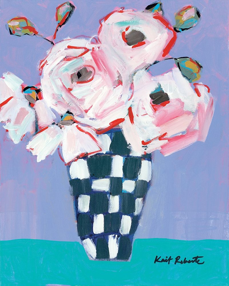 Bouquet on Cornflower and Jade art print by Kait Roberts for $57.95 CAD