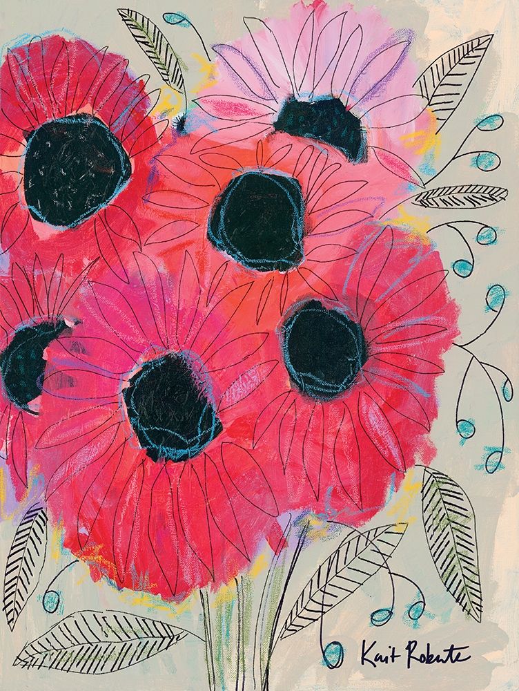 Electric Sunflowers art print by Kait Roberts for $57.95 CAD