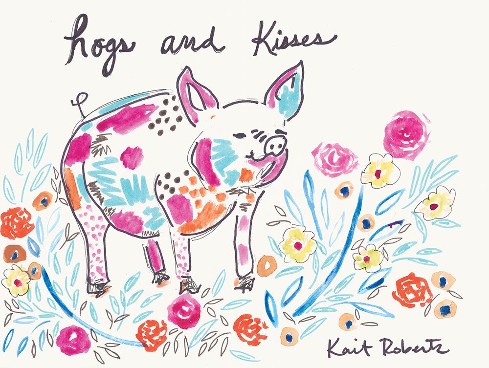 Hogs and Kisses art print by Kait Roberts for $57.95 CAD