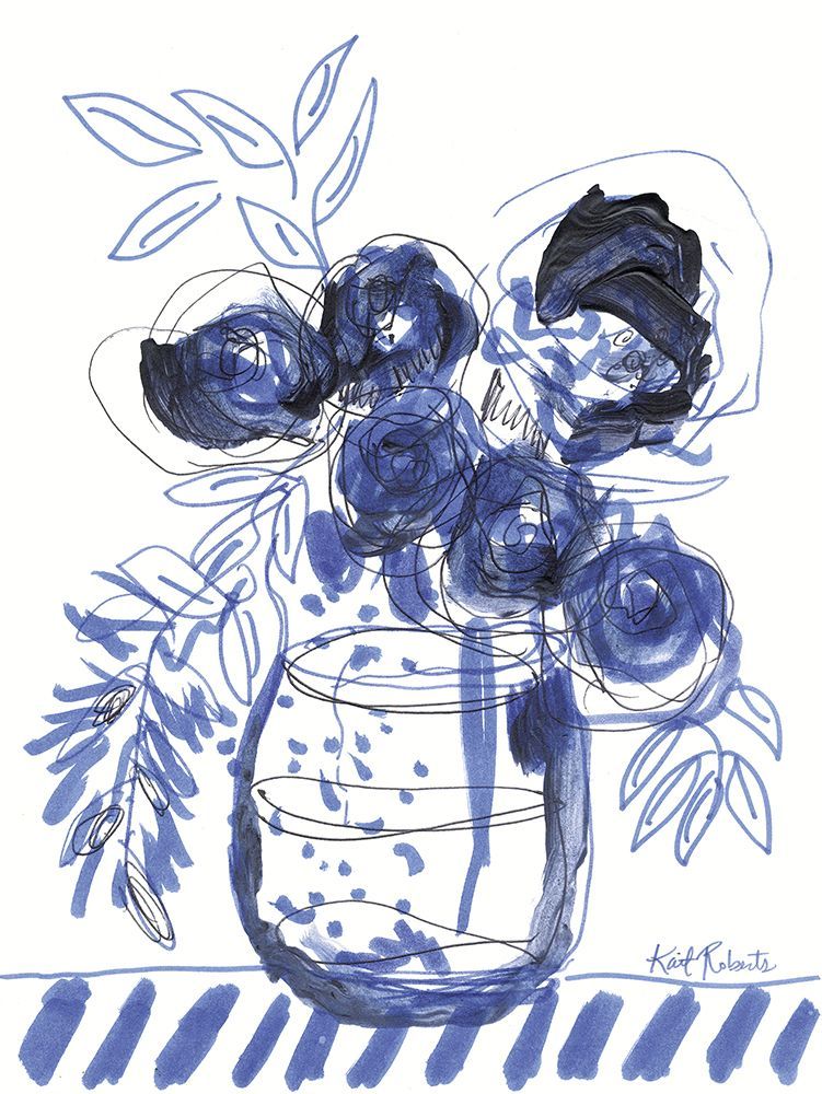 Blue Blooms I art print by Kait Roberts for $57.95 CAD
