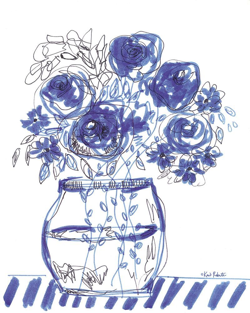 Blue Blooms II art print by Kait Roberts for $57.95 CAD