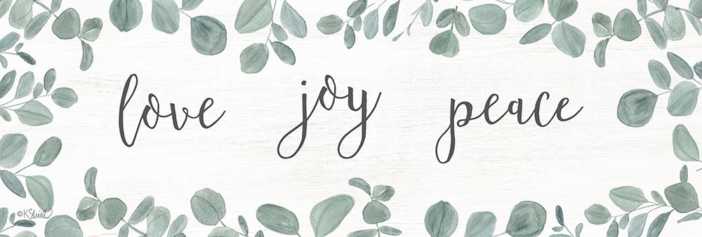 Love-Joy-Peace Eucalyptus art print by Kate Sherrill for $57.95 CAD