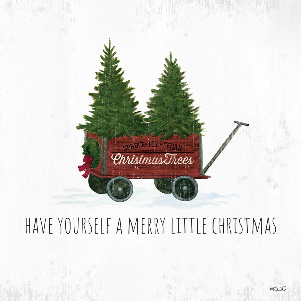 Christmas Tree Wagon art print by Kate Sherrill for $57.95 CAD
