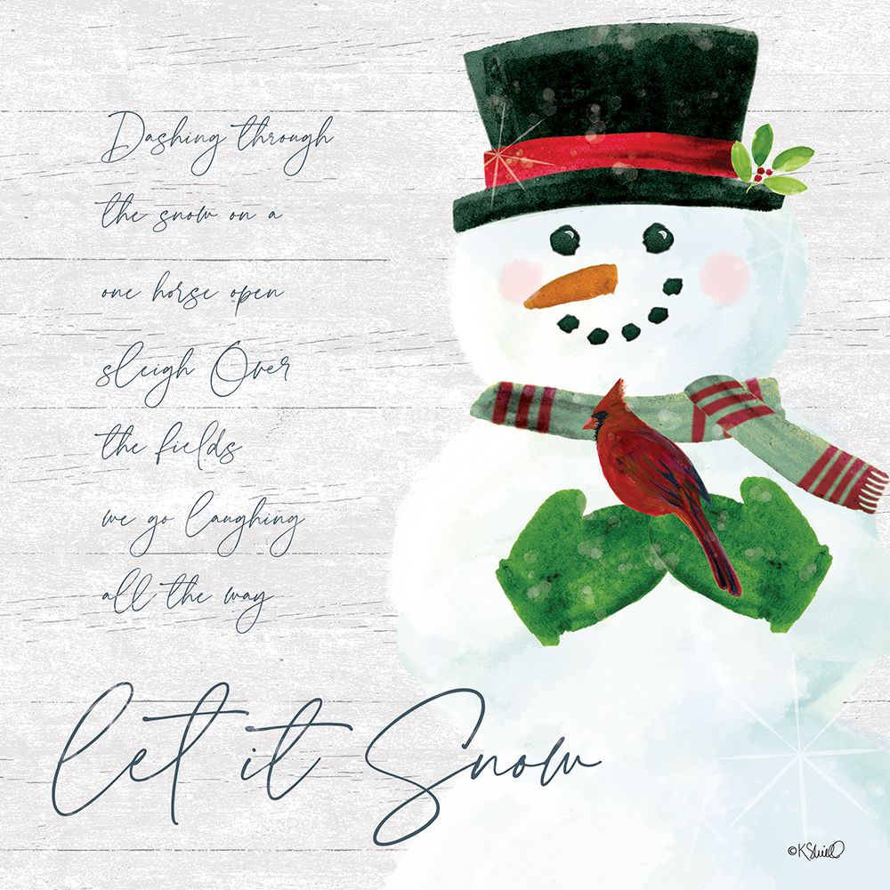 Let It Snow Snowman art print by Kate Sherrill for $57.95 CAD
