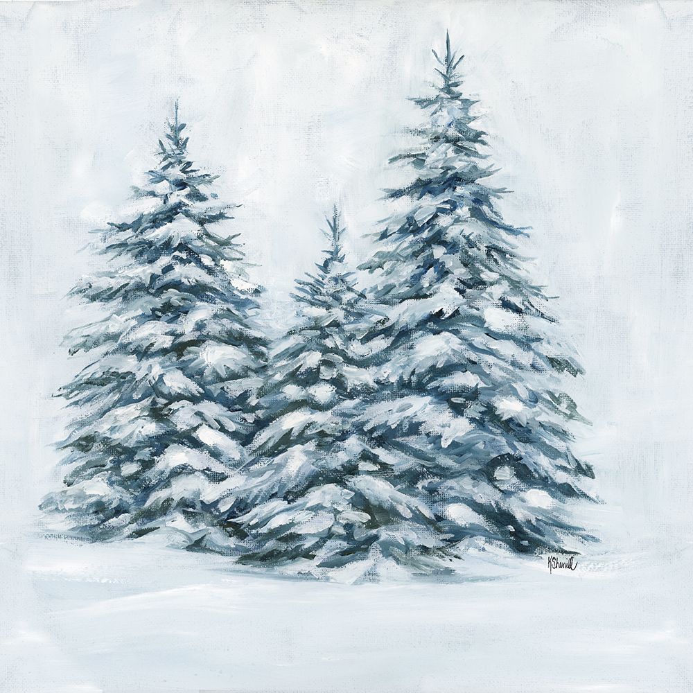 Winter Evergreen Trio art print by Kate Sherrill for $57.95 CAD