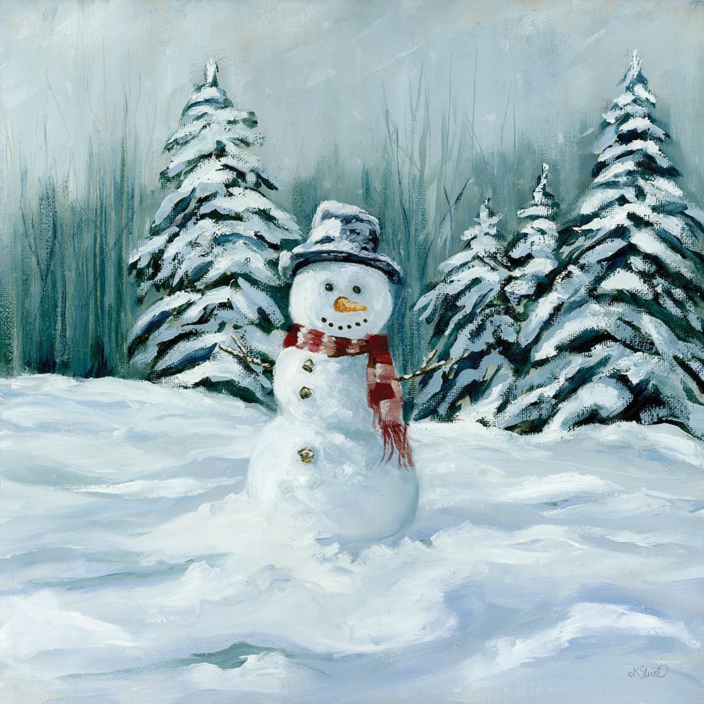Frist Snowman of Winter art print by Kate Sherrill for $57.95 CAD