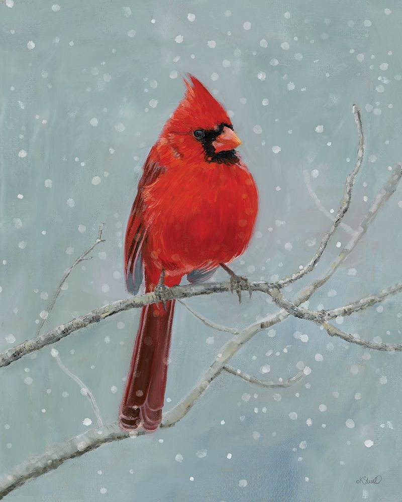 Winter Cardinal I art print by Kate Sherrill for $57.95 CAD