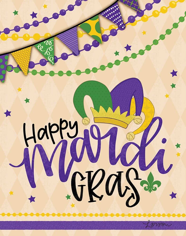 Happy Mardi Gras art print by Lisa Larson for $57.95 CAD
