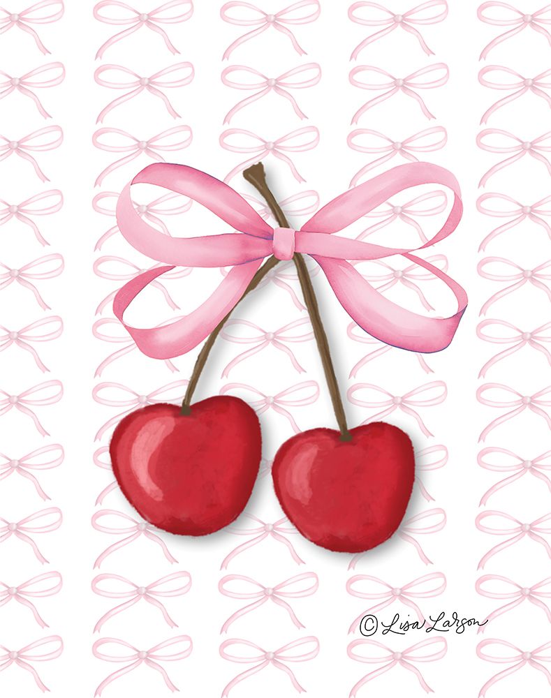 Pink Coquette Cherries art print by Lisa Larson for $57.95 CAD