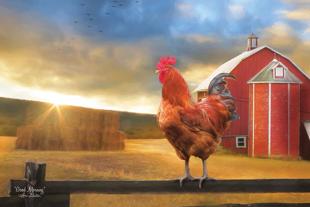 Good Morning Rooster art print by Lori Deiter for $57.95 CAD
