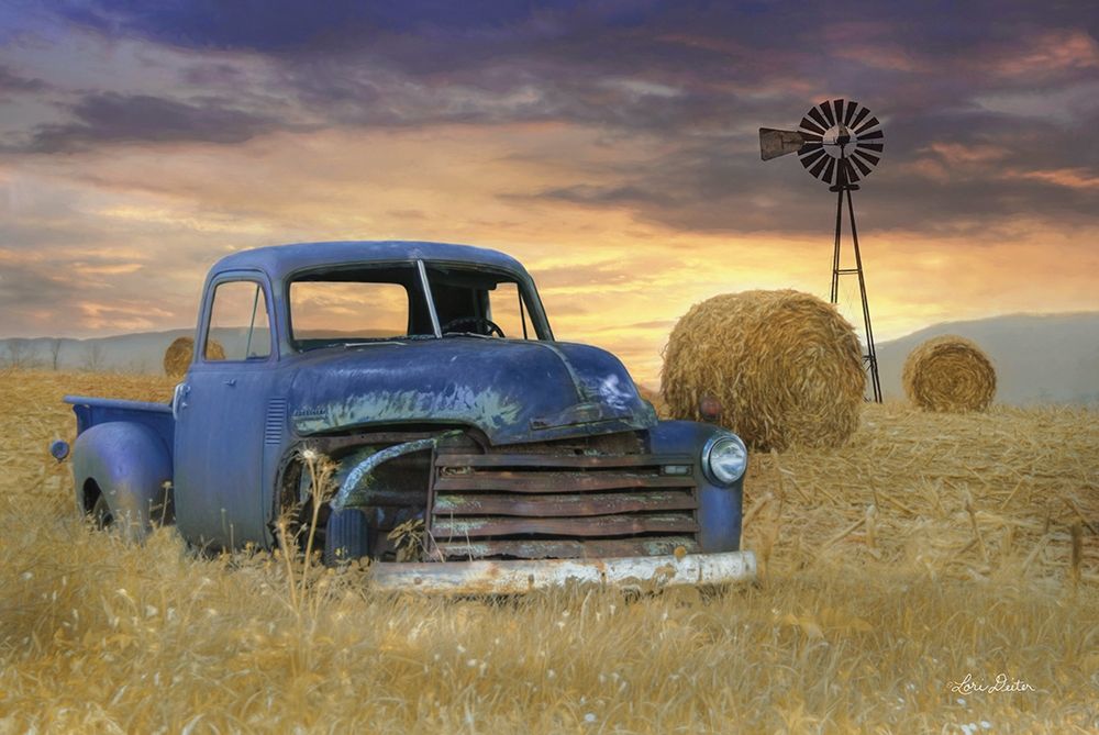 Old Chevy with Windmill art print by Lori Deiter for $57.95 CAD