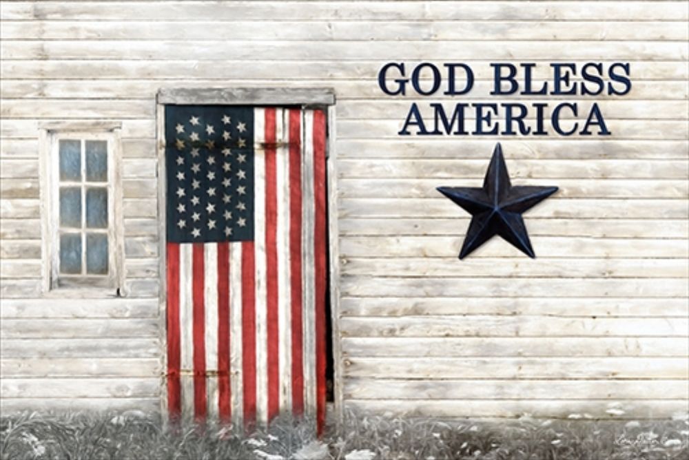 God Bless American Flag art print by Lori Deiter for $57.95 CAD