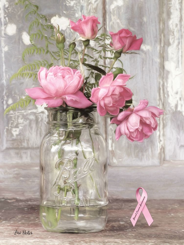 Pink Roses for Breast Cancer Awareness art print by Lori Deiter for $57.95 CAD