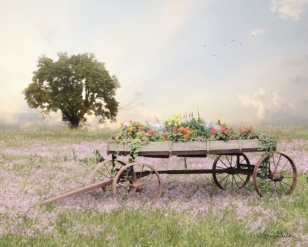 Flower Wagon at Sunset art print by Lori Deiter for $57.95 CAD