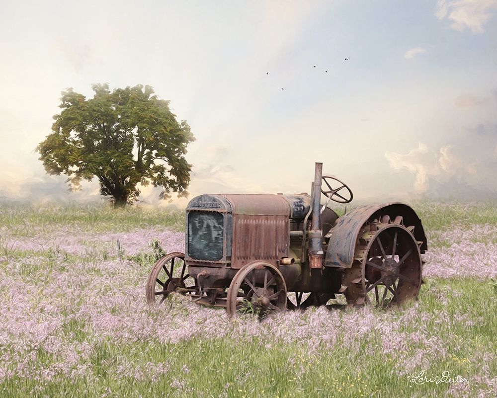 Tractor at Sunset art print by Lori Deiter for $57.95 CAD