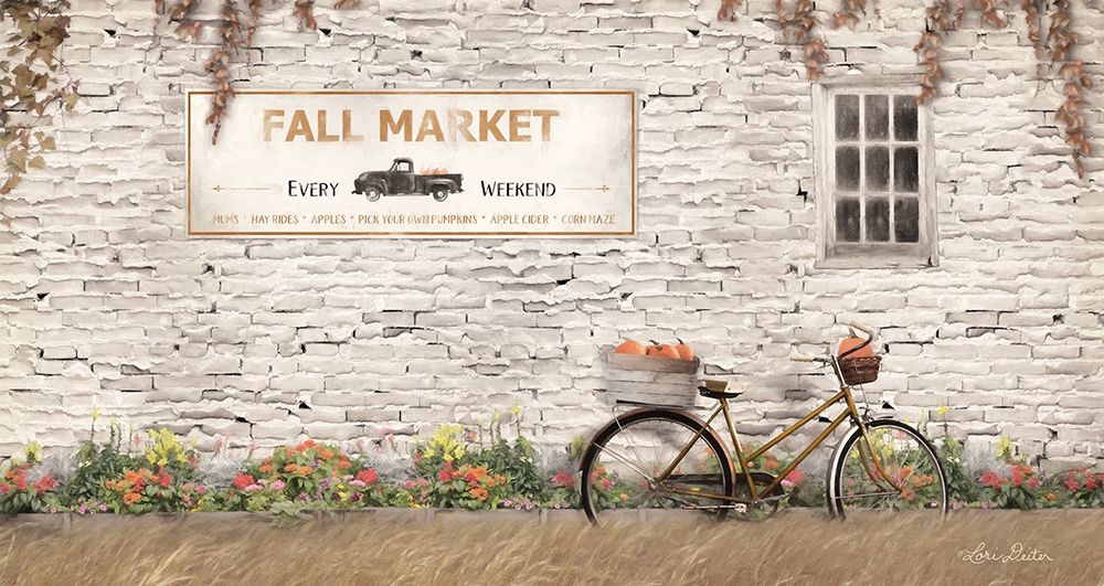 Fall Market with Bike art print by Lori Deiter for $57.95 CAD