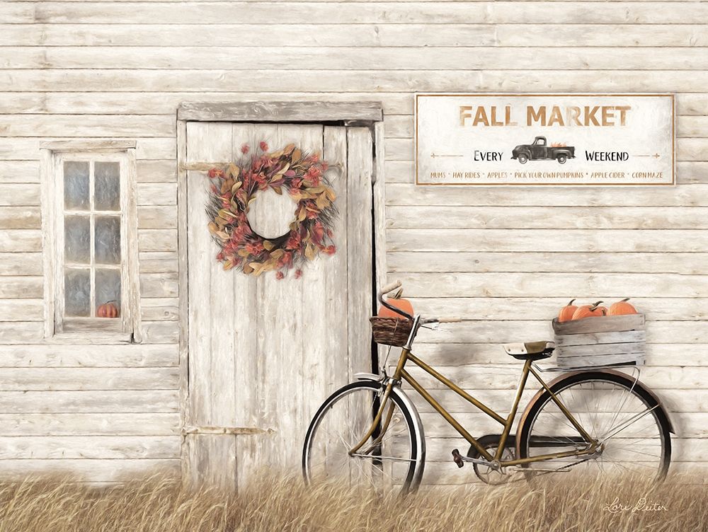 Pumpkin Bicycle art print by Lori Deiter for $57.95 CAD