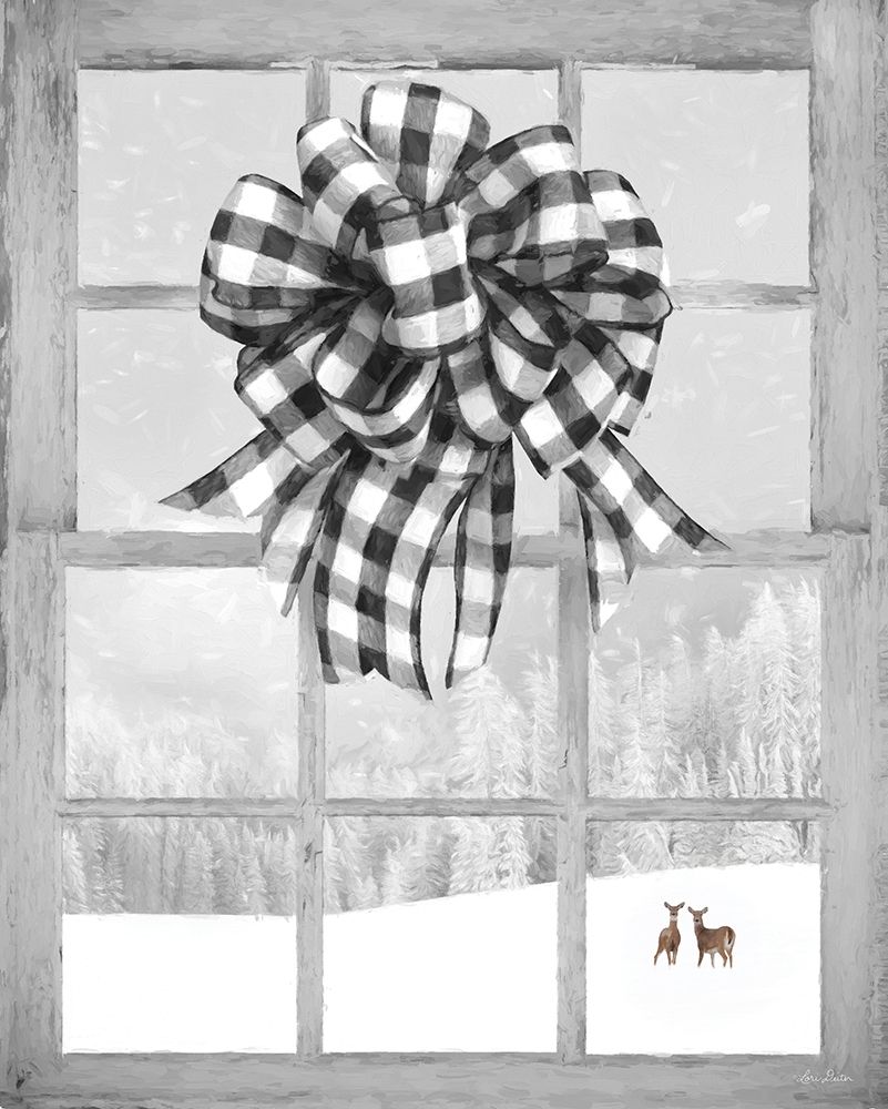 Christmas Deer with Bow art print by Lori Deiter for $57.95 CAD
