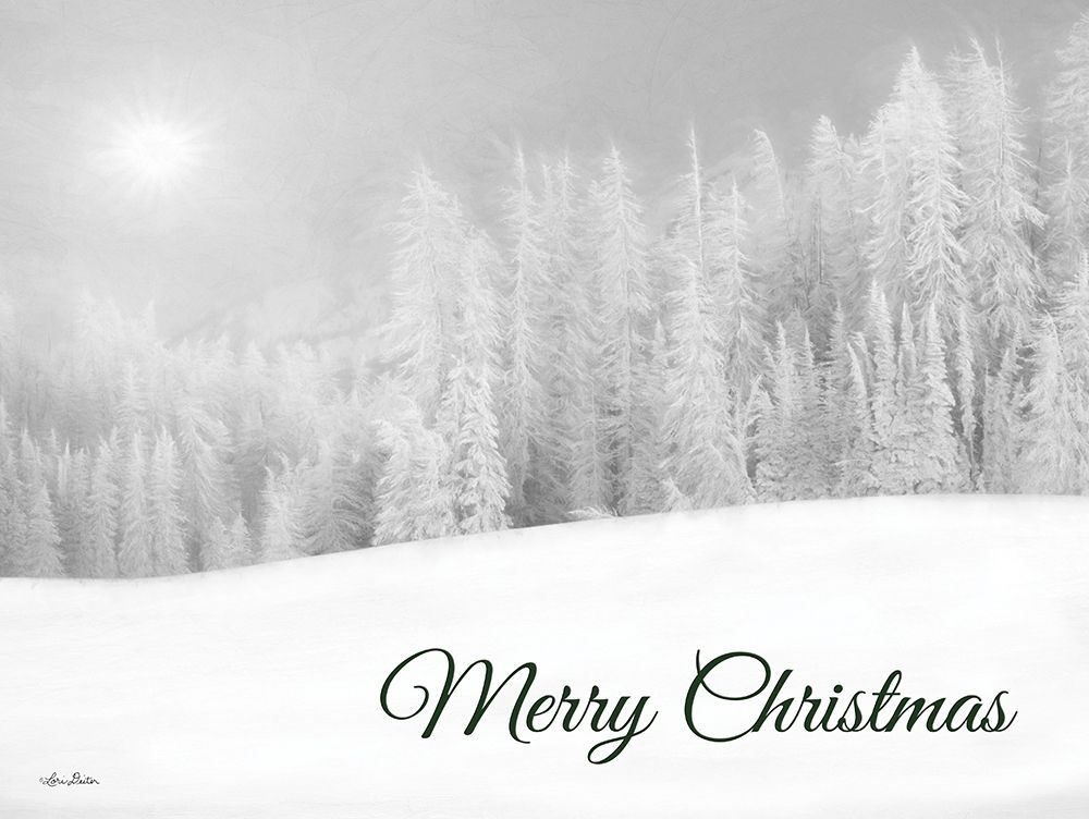 Merry Christmas Snowy Trees art print by Lori Deiter for $57.95 CAD