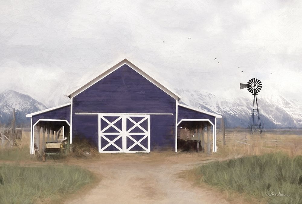Navy Barn in Tetons art print by Lori Deiter for $57.95 CAD