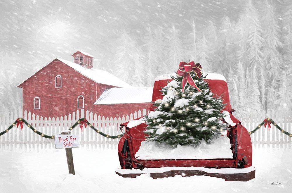 Rusty Red Christmas Truck art print by Lori Deiter for $57.95 CAD