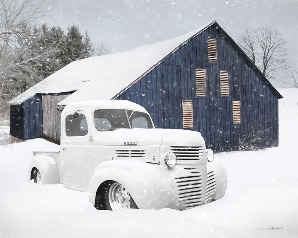 Winter Blue Barn art print by Lori Deiter for $57.95 CAD