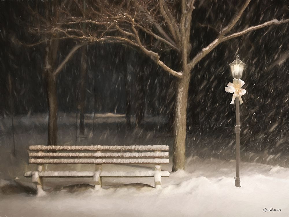 Snowy Bench art print by Lori Deiter for $57.95 CAD