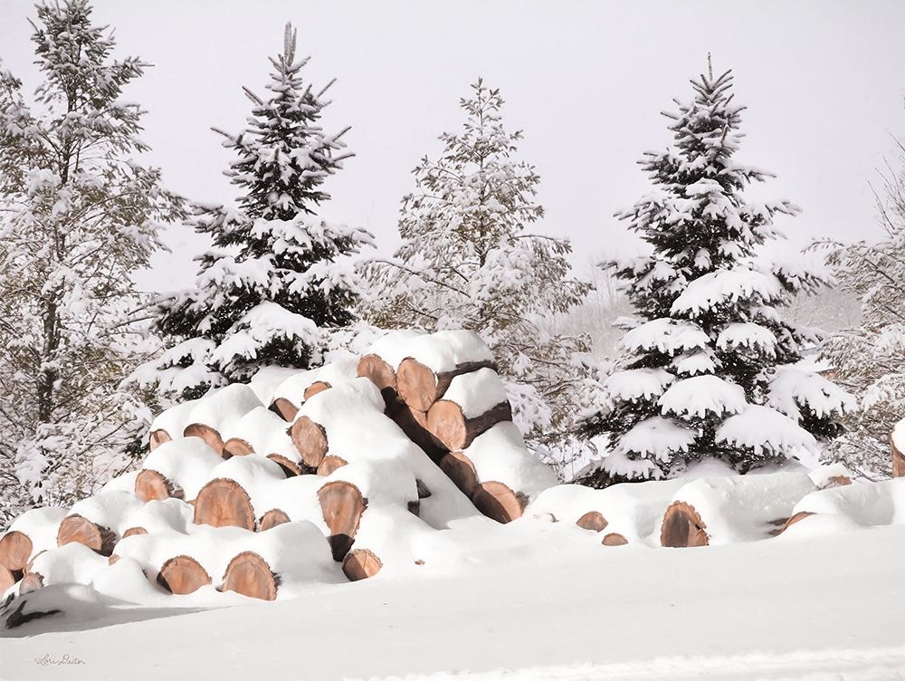Snowy Logs art print by Lori Deiter for $57.95 CAD