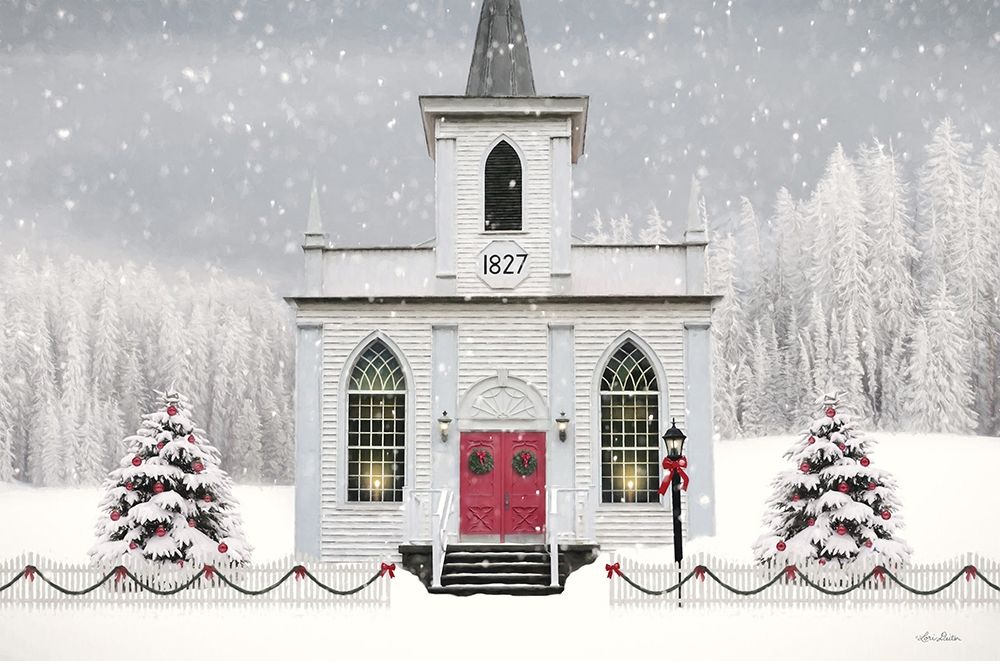 Christmas Church art print by Lori Deiter for $57.95 CAD