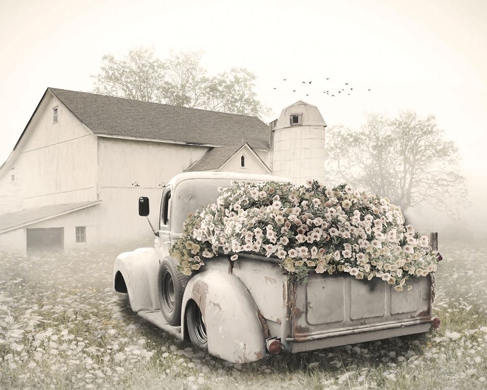 Old Gray Flower Truck art print by Lori Deiter for $57.95 CAD