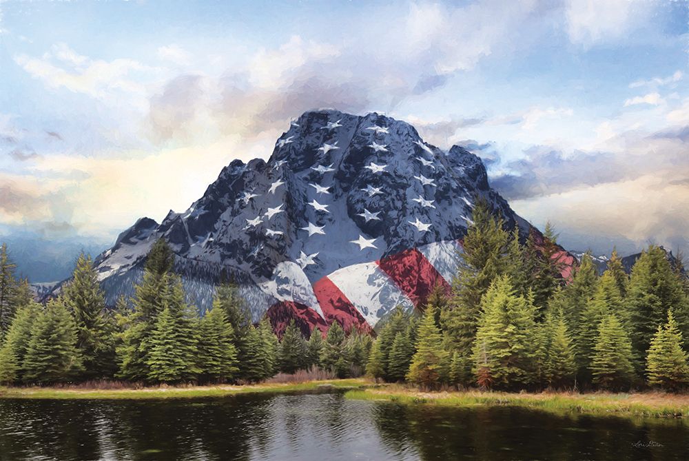 Patriotic Tetons art print by Lori Deiter for $57.95 CAD