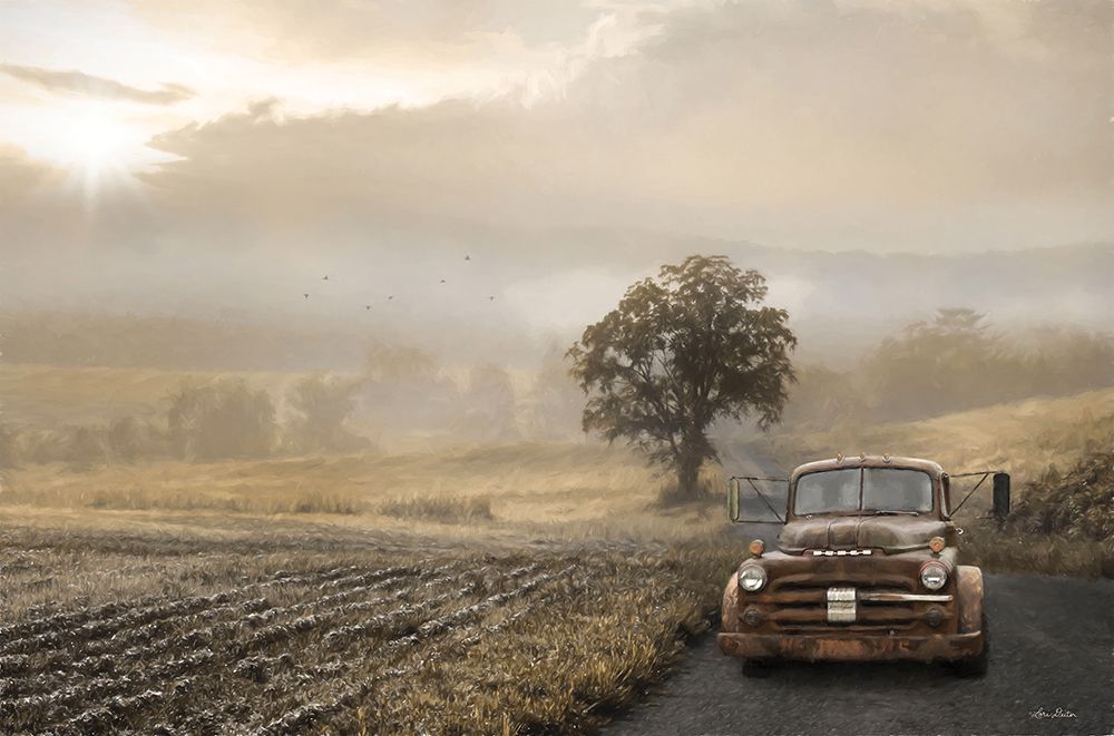 Golden Foggy Road art print by Lori Deiter for $57.95 CAD