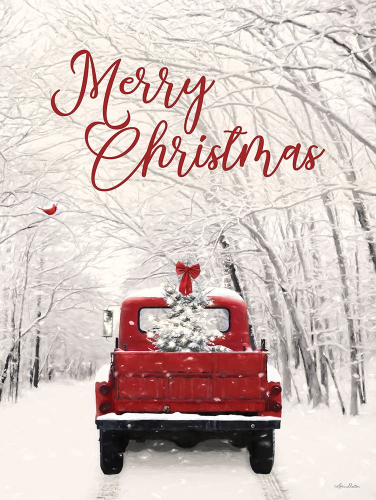 Vintage Merry Christmas art print by Lori Deiter for $57.95 CAD
