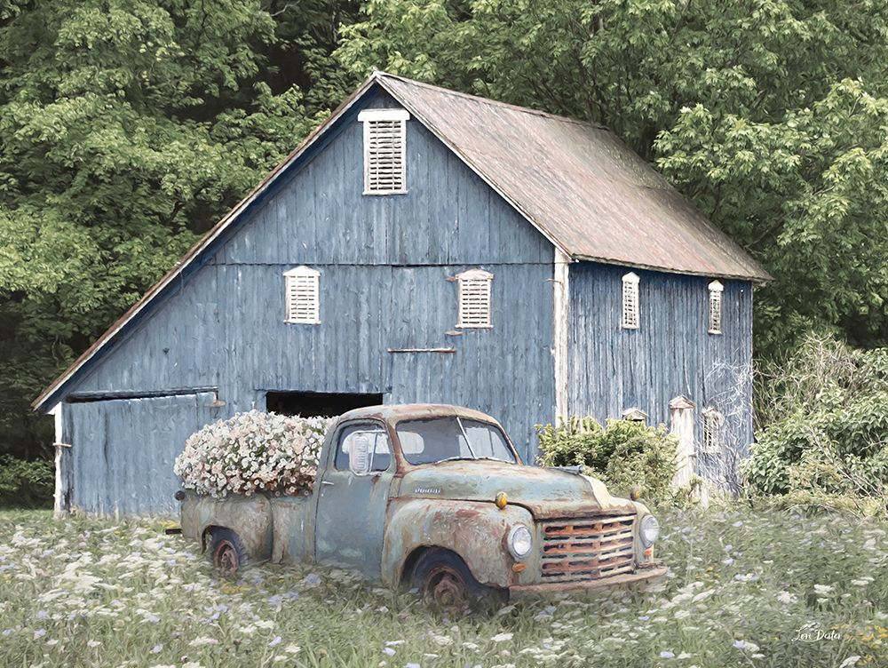The Old Blue Barn art print by Lori Deiter for $57.95 CAD