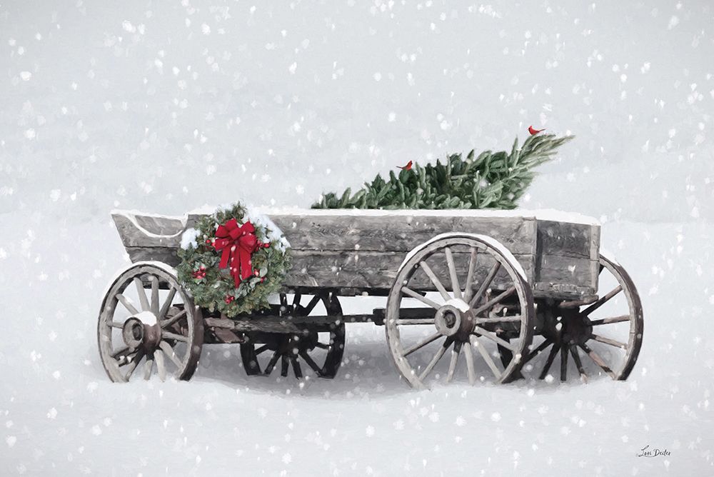 Snowy Christmas Wagon art print by Lori Deiter for $57.95 CAD