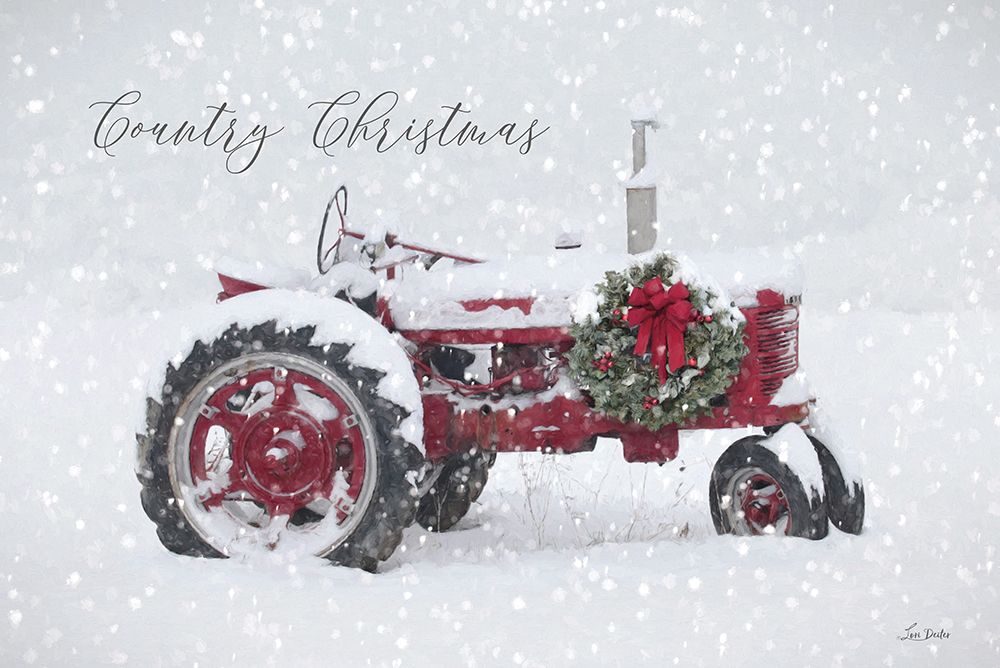Country Christmas Tractor art print by Lori Deiter for $57.95 CAD