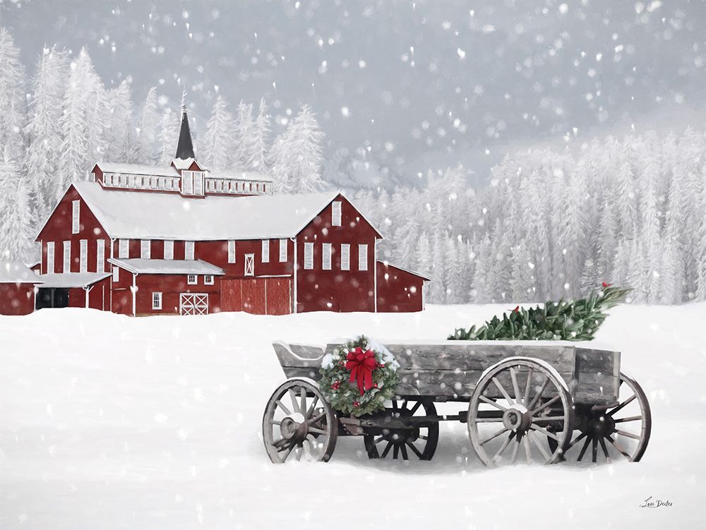 Snowy Weathered Wagon art print by Lori Deiter for $57.95 CAD